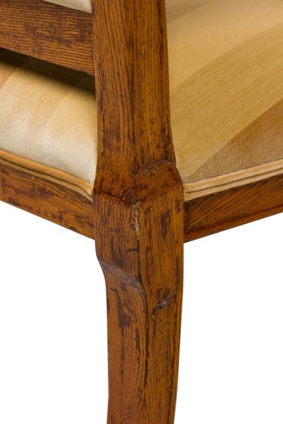 Pair of Continental Rustic Style Wooden Armchairs with Carved Owl Head Armrests