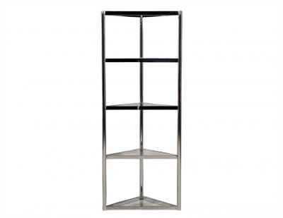 Pair of Corner Polished Stainless Steel Etegeres