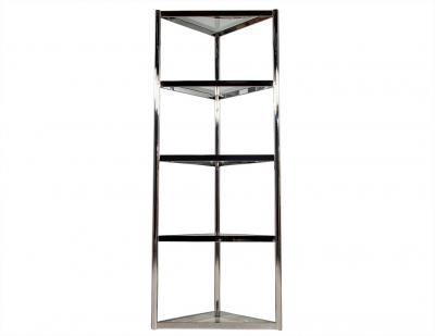 Pair of Corner Polished Stainless Steel Etegeres