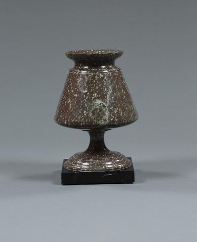 Pair of Cornish Serpentine Stone Urns of Unusual Form