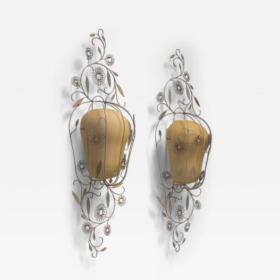 Pair of Corona Belysning wall lamps