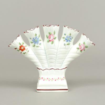 Pair of Creamware Finger Vases or Tulipieres