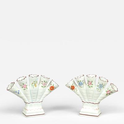 Pair of Creamware Finger Vases or Tulipieres