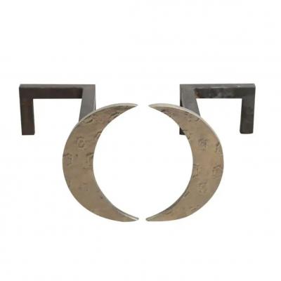 Pair of Croissant Moon Andirons