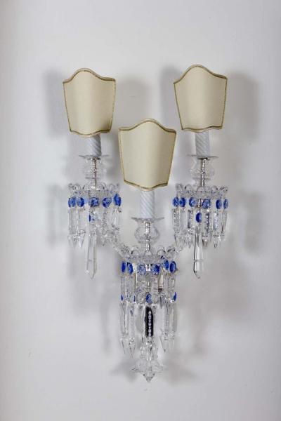 Pair of Crystal Sconces France 1930s
