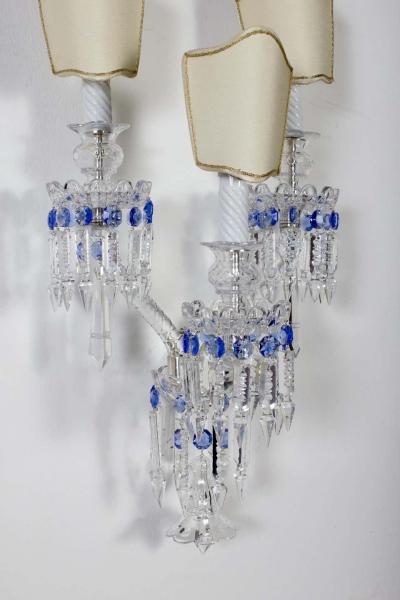 Pair of Crystal Sconces France 1930s