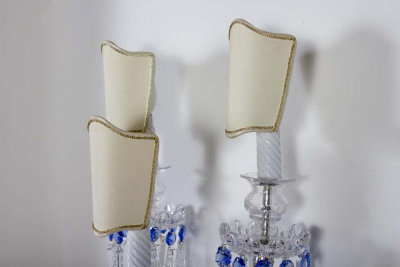 Pair of Crystal Sconces France 1930s