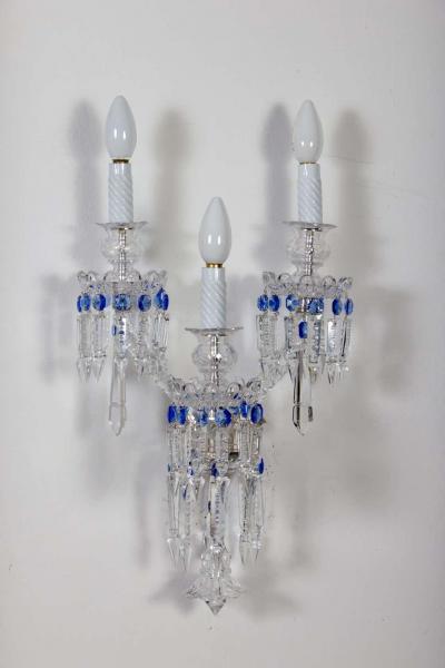 Pair of Crystal Sconces France 1930s