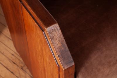 Pair of Cubist Club Chairs in Leather and Hide 1920s
