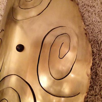 Pair of Curtis Jere Style Polished Bronze Modernist Sconces