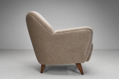 Pair of Curved Armchairs Europe ca Mid 20th Century