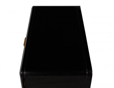 Pair of Curved Black Modern End Tables