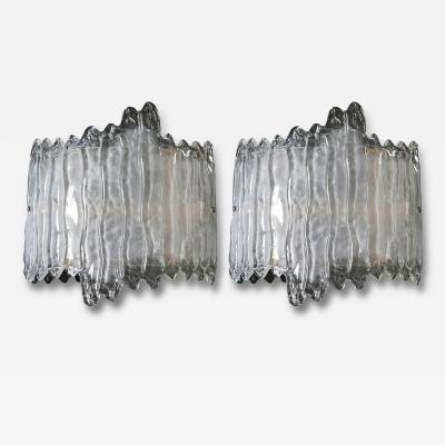 Pair of Curved Murano Wall Lights