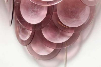 Pair of Custom Amethyst Murano Glass Disc Sconces