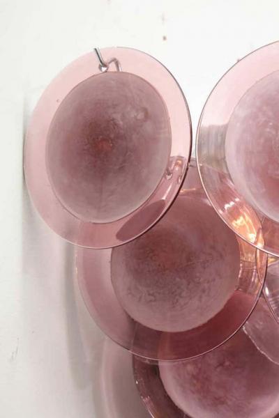 Pair of Custom Amethyst Murano Glass Disc Sconces