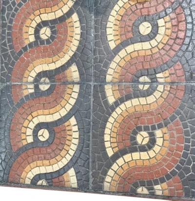Pair of Custom Art Deco Style Tile and Fer Forge Side Tables