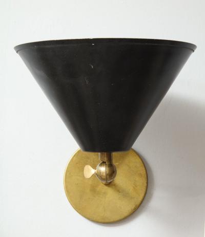 Pair of Custom Brass Sconces Inspired by Midcentury Design