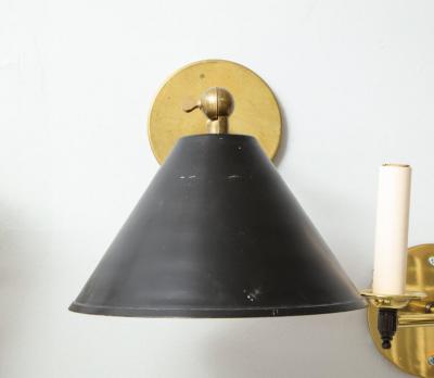 Pair of Custom Brass Sconces Inspired by Midcentury Design
