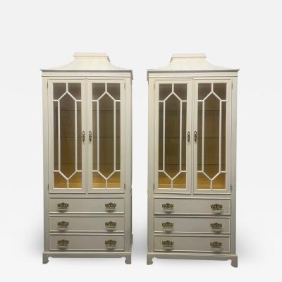 Pair of Custom Chinoiserie Style Cabinets