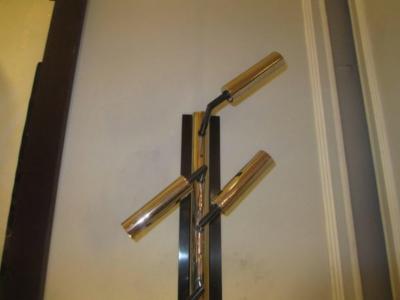 Pair of Custom Four Arm Bronze and Nickel Plated Sconces