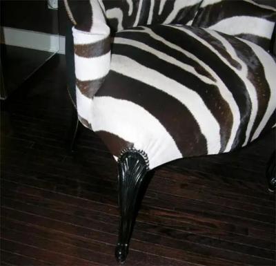 Pair of Custom Genuine Zebra Hammerhead Chairs