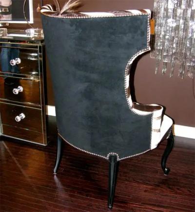 Pair of Custom Genuine Zebra Hammerhead Chairs