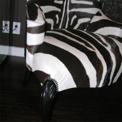 Pair of Custom Genuine Zebra Hammerhead Chairs