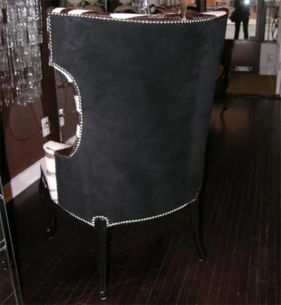 Pair of Custom Genuine Zebra Hammerhead Chairs