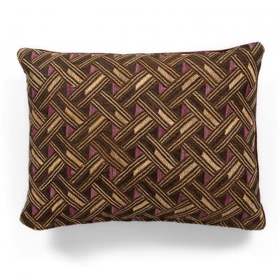 Pair of Custom Lumbar Cushions from Vintage African Kuba Cloth