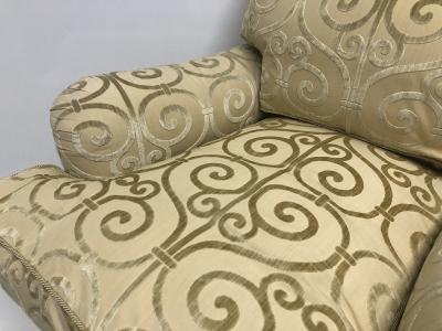 Pair of Custom Made Damask Velvet Lounge Chairs