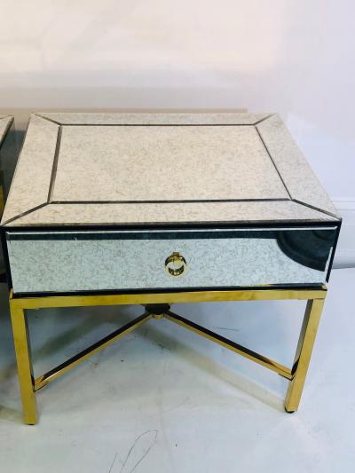 Pair of Custom Made Mirrored Night Stands