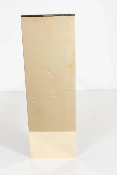 Pair of Custom Mid Century Modernist Style Polished Brass Rectangular Andirons