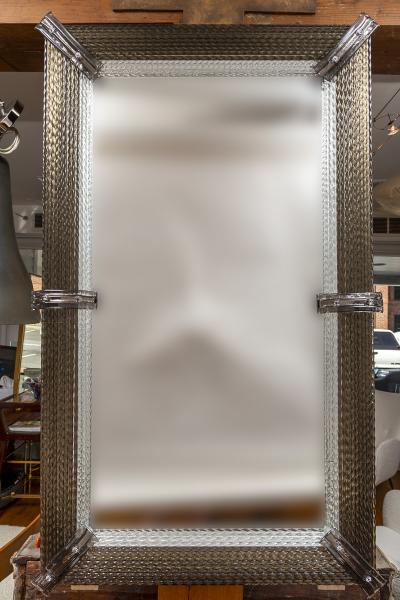 Pair of Custom Murano Blown Taupe Twisting Glass Mirrors