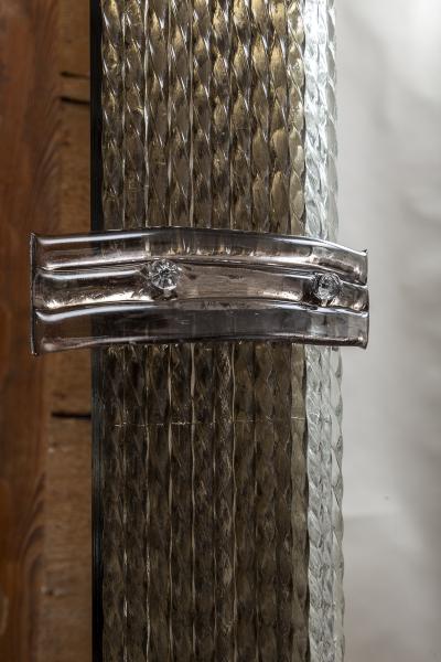 Pair of Custom Murano Blown Taupe Twisting Glass Mirrors