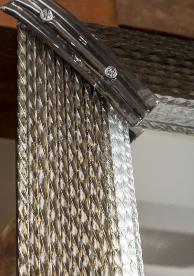 Pair of Custom Murano Blown Taupe Twisting Glass Mirrors