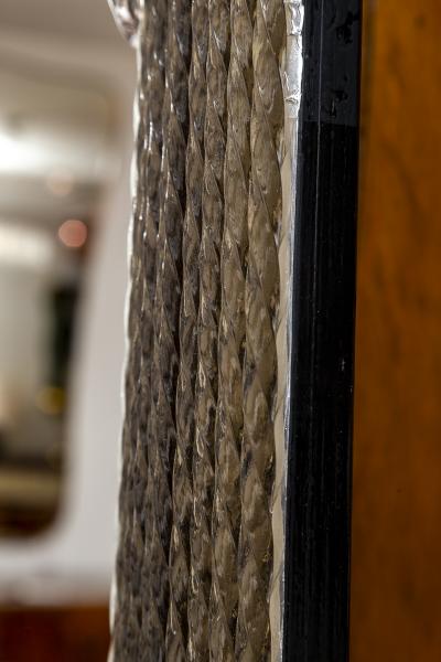 Pair of Custom Murano Blown Taupe Twisting Glass Mirrors