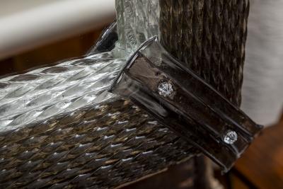 Pair of Custom Murano Blown Taupe Twisting Glass Mirrors