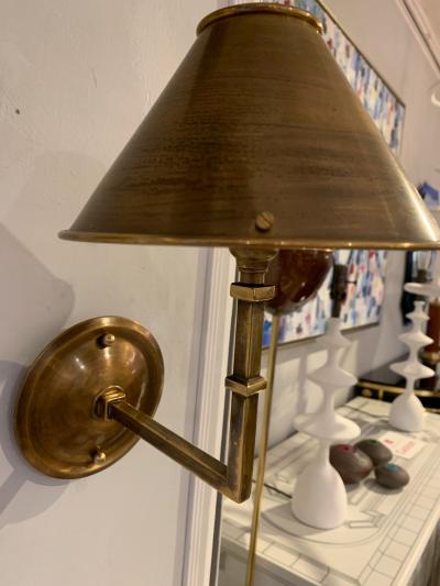 Pair of Custom Patinated Brass Sconces