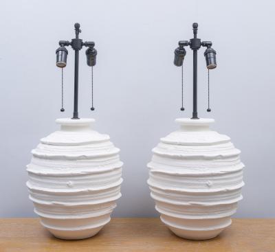 Pair of Custom Plaster Abby Table Lamps