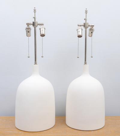 Pair of Custom Plaster Delphine Lamps