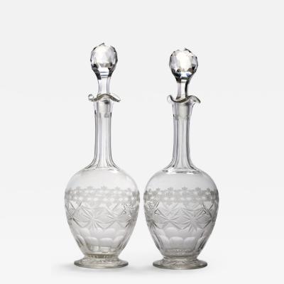 Pair of Cut Glass Decanters