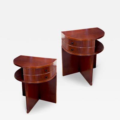 Pair of Danish Art Deco Night Stands in Mahogany