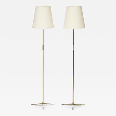 Pair of Danish Brass Floor Lamps