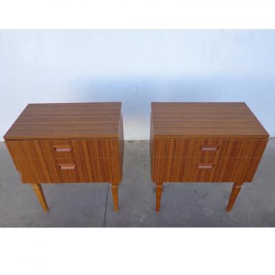 Pair of Danish Mid Century Teak Night Stands