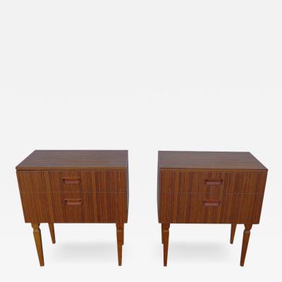 Pair of Danish Mid Century Teak Night Stands