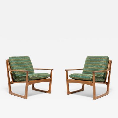 Pair of Danish Modern Cane Back Armchairs by Hans Olsen