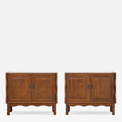 Pair of Danish Oak Cabinets Attributed to Henning Kj rnulf Denmark c 1960s