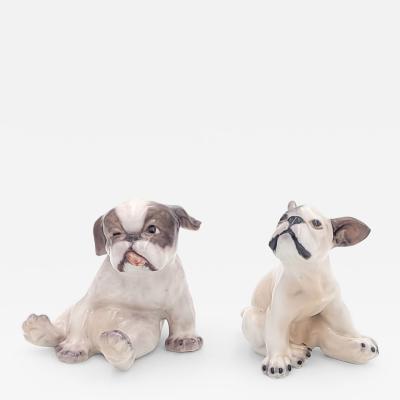 Pair of Danish Porcelain Puppies circa 1920