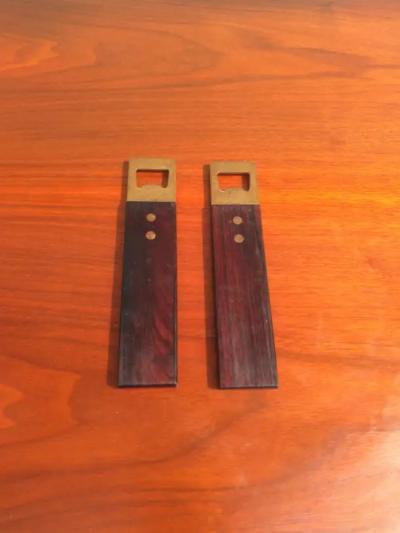 Pair of Danish Rosewood and Brass Bottle Openers