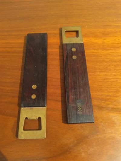 Pair of Danish Rosewood and Brass Bottle Openers